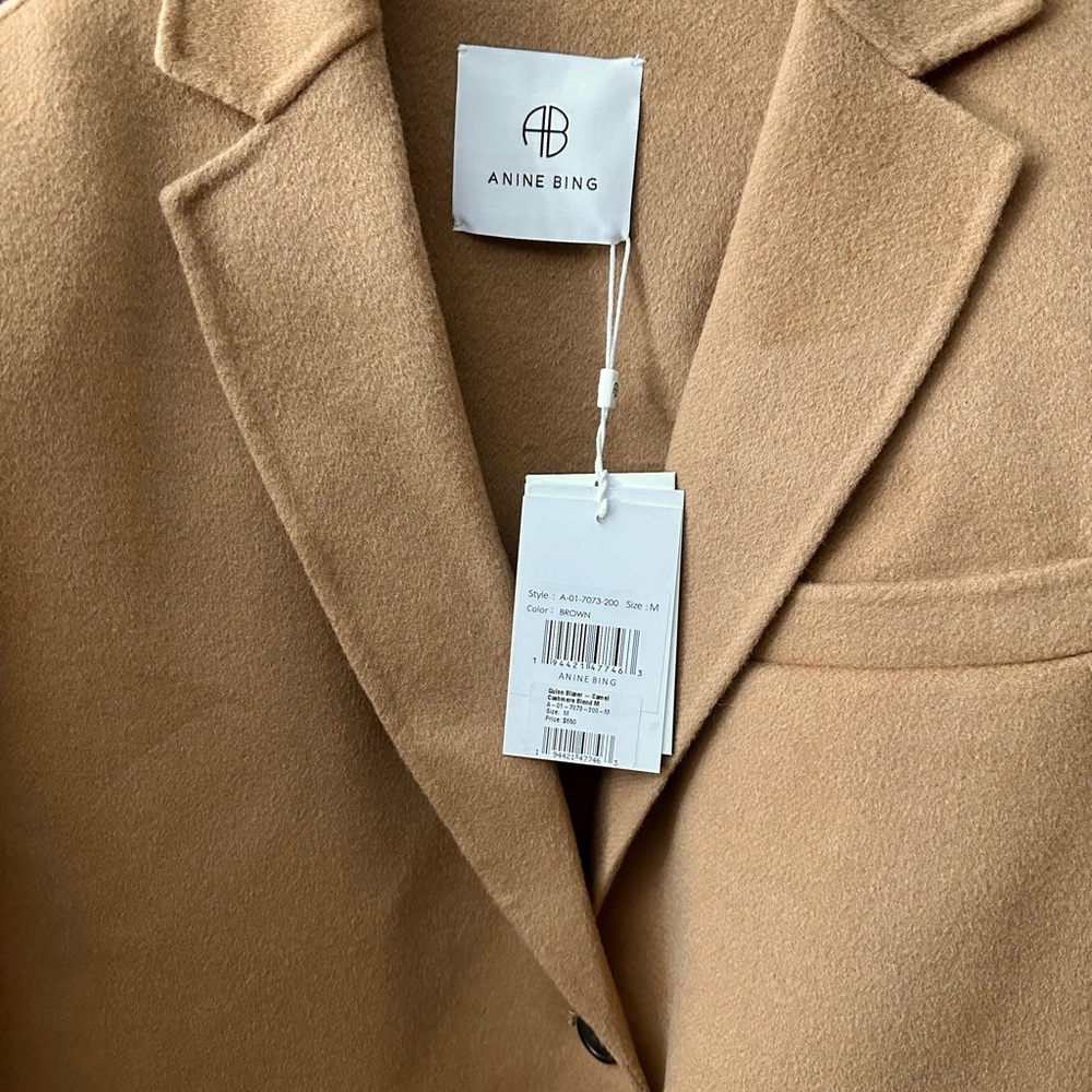 Anine Bing Quinn Blazer | Heavyweight | Camel Cashmere Blend - Picture 7 of 7